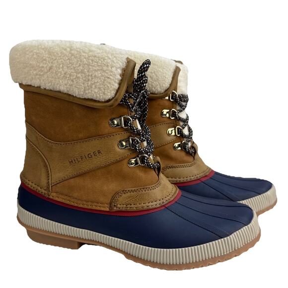Tommy Hilfiger Rustee Brown Lined Lace Up Winter Snow Boots 6 M NWB - Picture 1 of 9